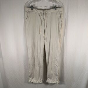 Gap Pants Women's 16 Tall Beige Drawstring Pockets Rolled Hem Cotton Blend